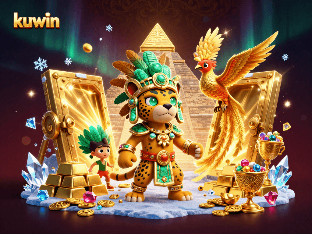 Kuwin's Mayan jaguar priest illuminates the online casino with treasures and jackpots.