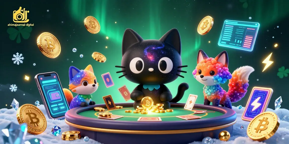 Experience the thrill of ahimajournal-digital with cosmic casino elements featuring a black hole cat.