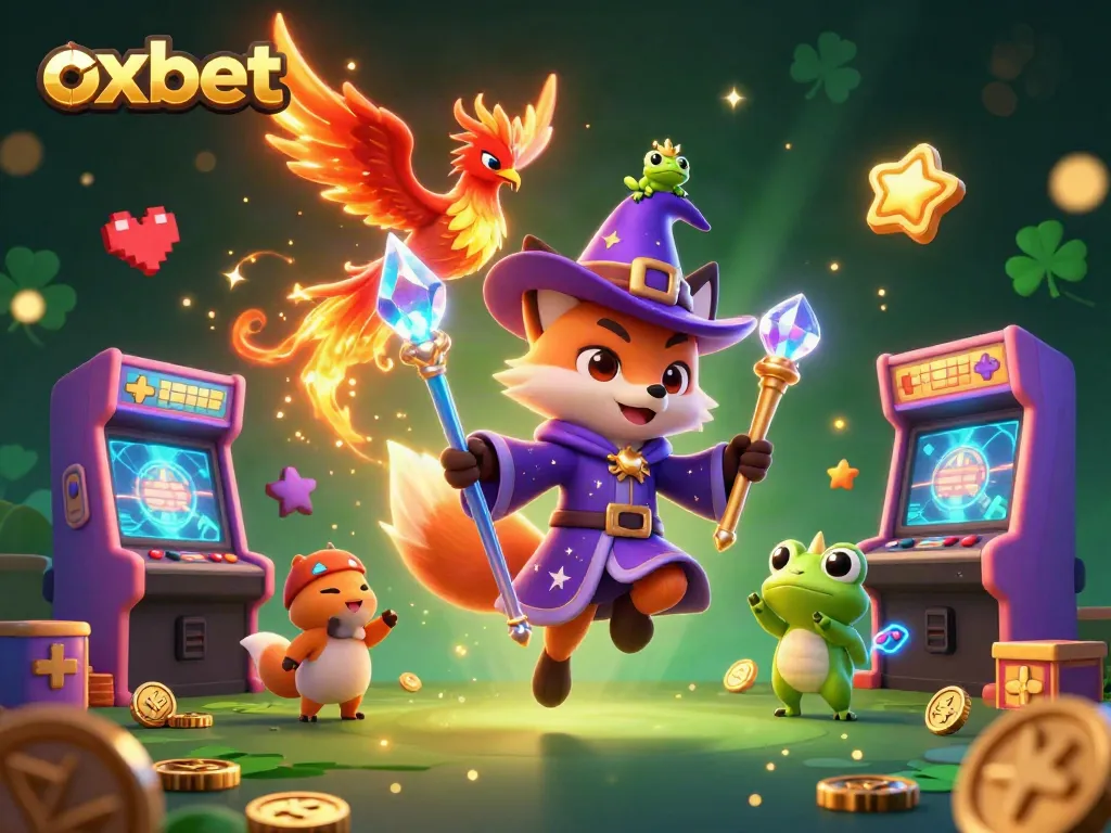 Experience the thrill of gaming with Oxbet’s magical cartoon scene filled with games and excitement.