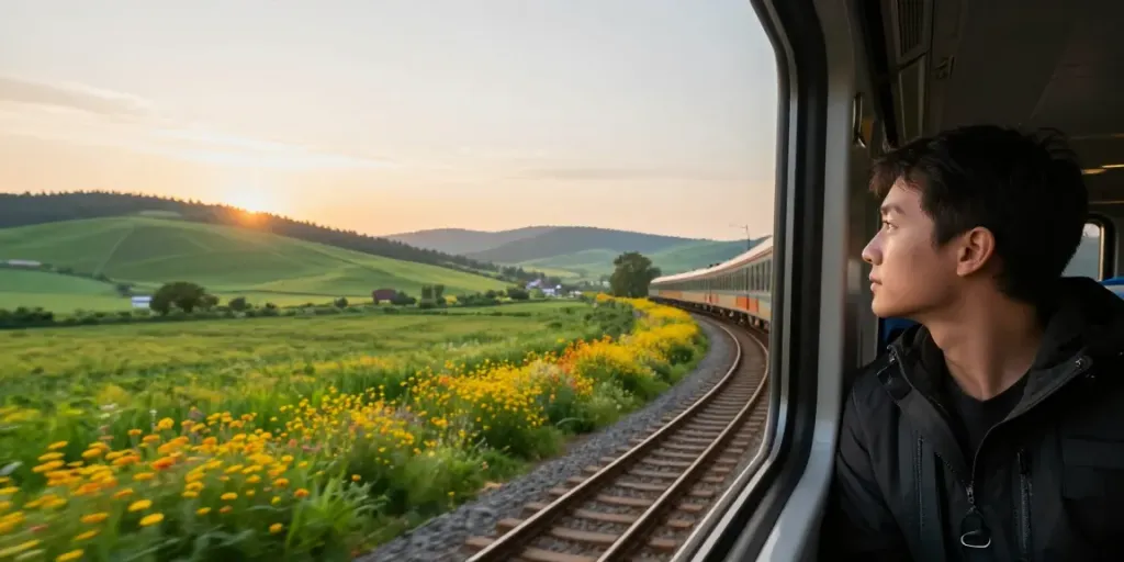 Enjoy breathtaking views while booking round trip train tickets for your next adventure.