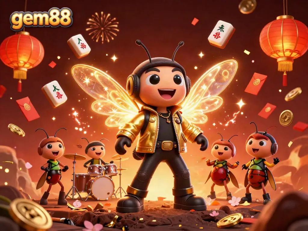 Experience exhilarating gameplay at gem88 with a vibrant 3D casino scene filled with dynamic elements.