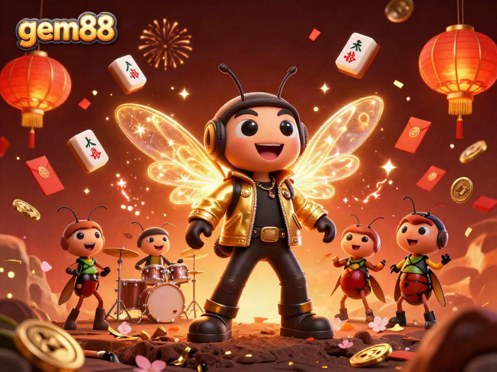 Experience exhilarating gameplay at gem88 with a vibrant 3D casino scene filled with dynamic elements.