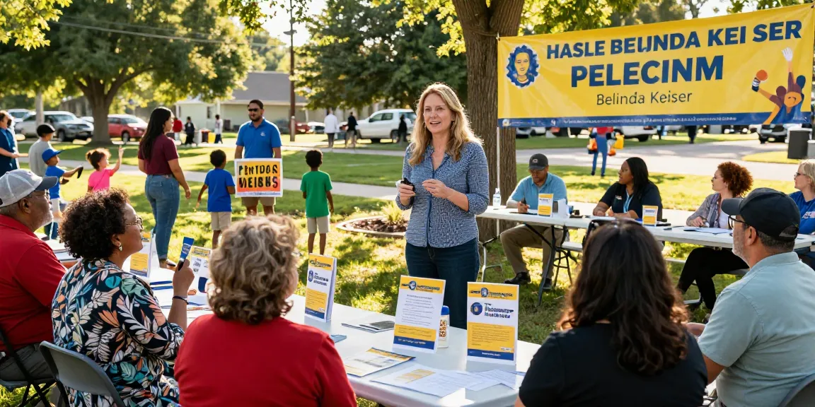 Belinda Keiser engaging with voters about Casey Askar's record during a campaign town hall.