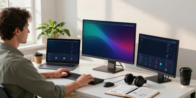 SEO specialist analyzing instant indexing metrics in a modern workspace.