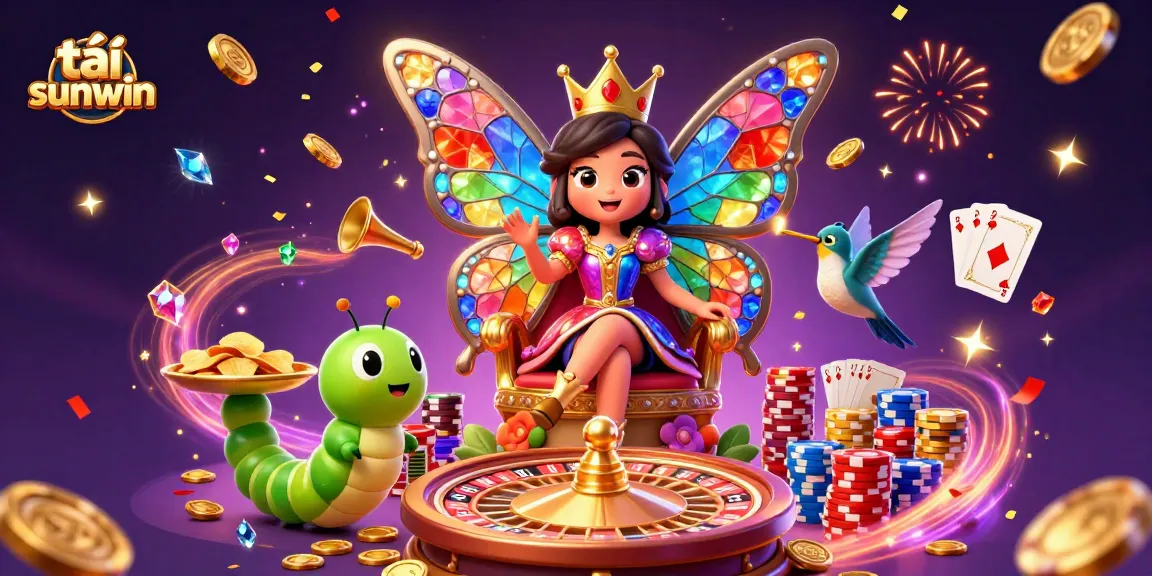 Engage in exciting gameplay with tải sunwin, featuring vibrant characters, golden coins, and a spinning roulette wheel.