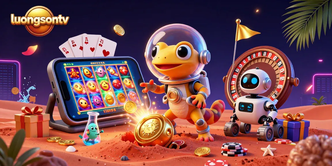 Experience vibrant gameplay with luongsontv as the Martian gecko discovers a golden casino in a cosmic adventure.