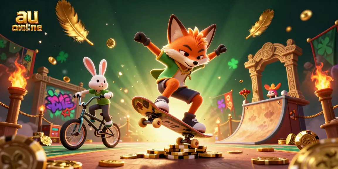 Experience thrilling gameplay at au online casino with vibrant characters and dynamic casino elements.