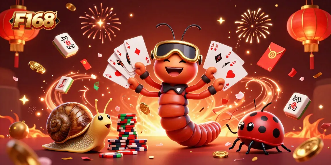 Experience thrilling gaming with F168 featuring a lively cartoon dealer and high-roller action.