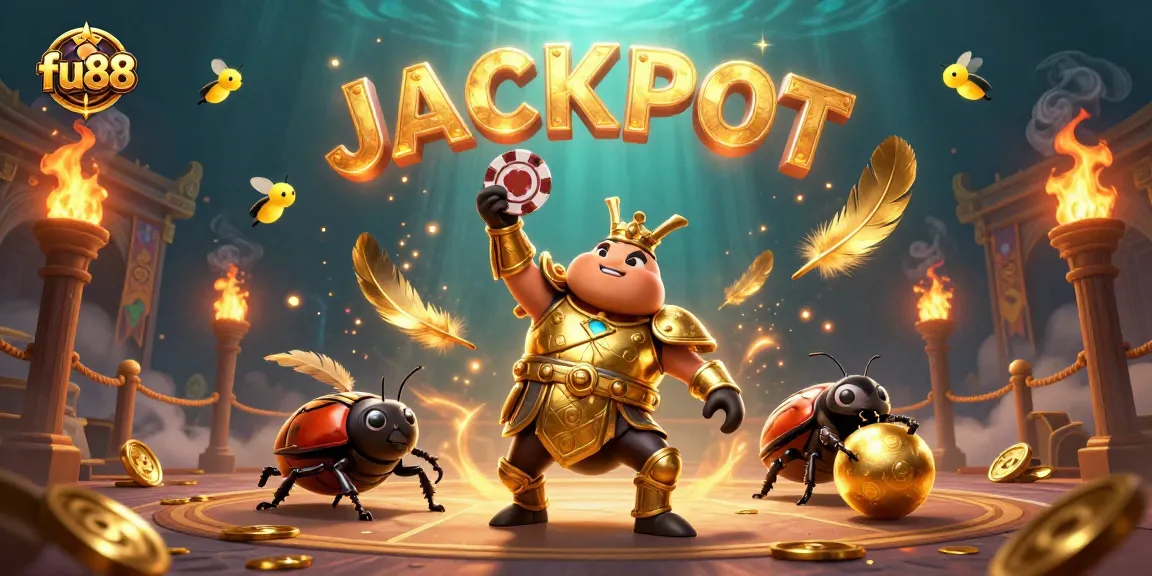 Experience winning with fu88 in this vibrant victory-themed illustration featuring action-packed casino elements.