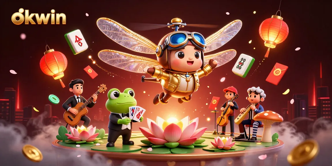 Engage in thrilling gameplay with okwin at the lily pad casino featuring unique characters and vibrant elements.